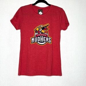 NWT Toledo Mud Hens Women's T Shirt MiLB Baseball 108 Stitches Sports Apparel L